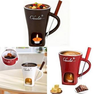 Kreative Schokoladen-Käsefondue-Tasse mit Gabel Keramik-Hot-Pot-Tasse für Dessertliebhaber