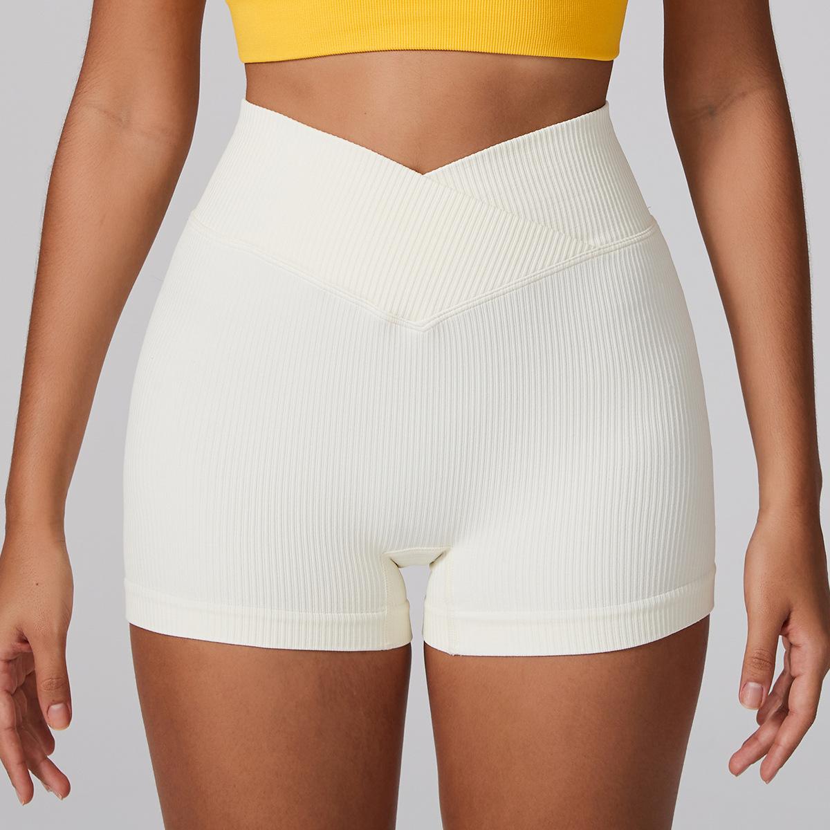 

Sports shorts European beautiful women high waist hip lift abdomen quick drying tight fitness running yoga pants S