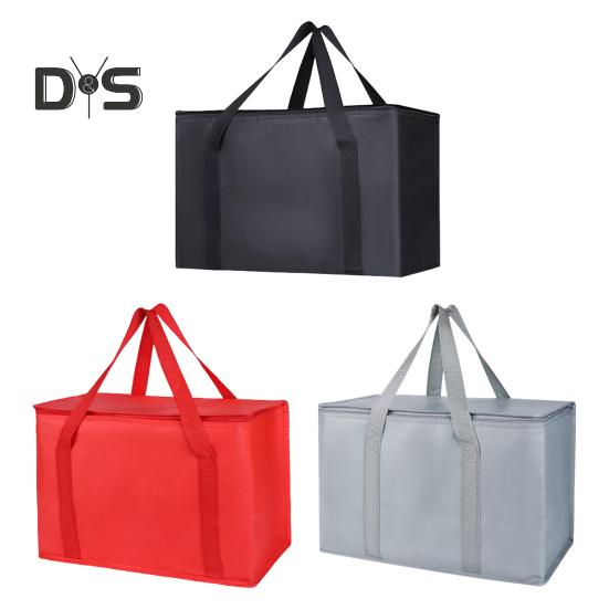 Große, isolierte Picknicktasche mit Reißverschluss, Lunch-Tragetasche, wiederverwendbare Lebensmittel-Tragetasche, Getränke-Kühltasche für Camping, Picknicks und Reisen