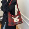 Ins Wind Cute Puppy Messenger Bag Women's Versatile Large-capacity Red Bucket Bag Portable Plush Cylinder Bag