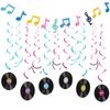 Music Themed Party Decorations Music Notes Banner 1950‘s Rock Party Supplies Retro Record Hanging Garlands Birthday Decorations 5