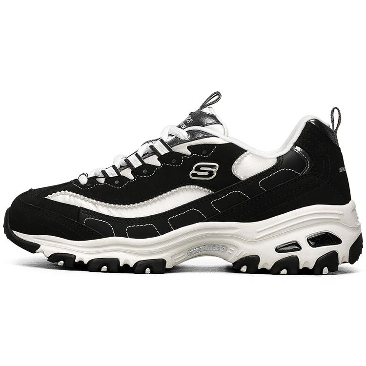 (WMNS) Skechers D Lites 1.0 Low Chunky Shoes Black Women s 149463-BKW EU 39
