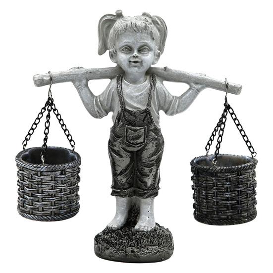 Girl And Boy Garden Statue Kids First Kiss Decorative Sculpture Outdoor Resin Waterproof Ornament for Yard Patio Flower Bed
