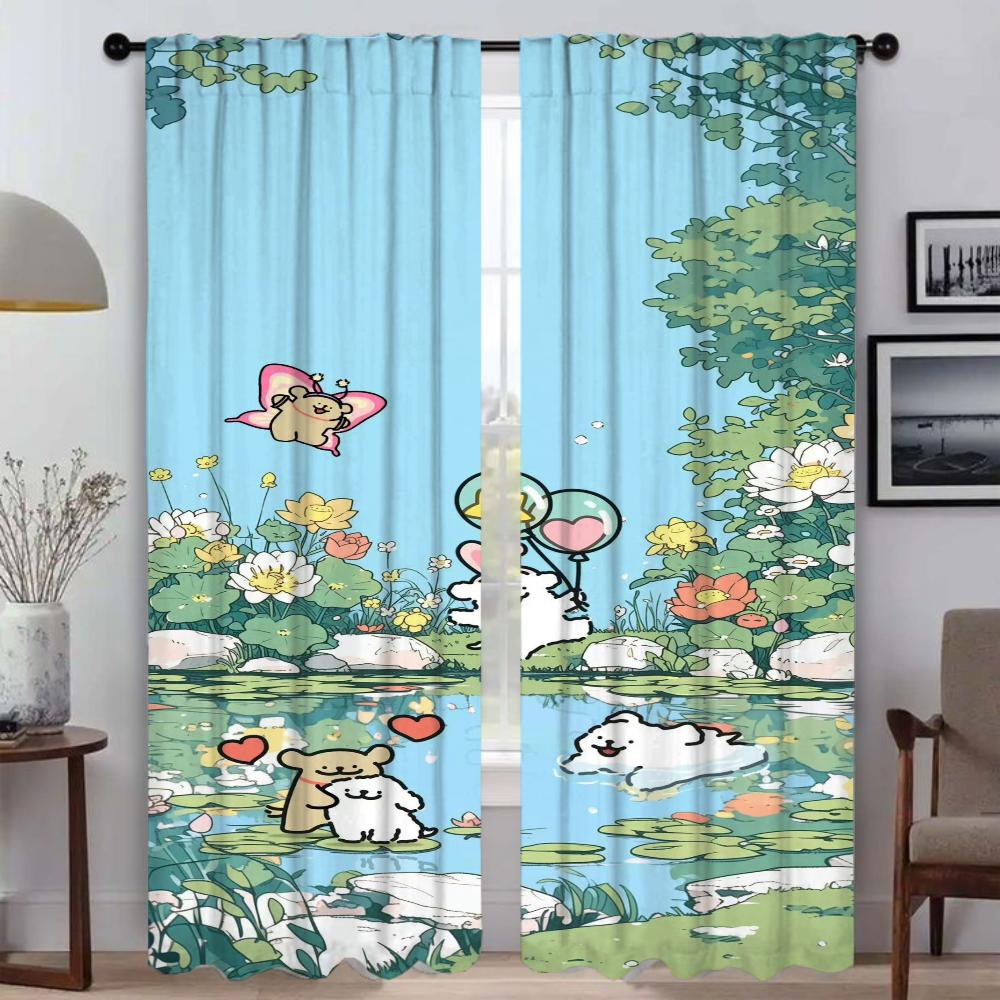 

Тюлевые шторы для гостиной Штора для комнаты 2 панели Жалюзи Украшение на Хэллоуин Перегородка Домашний интерьер Шторы Кухня W50xH70cmx2pcs-CL