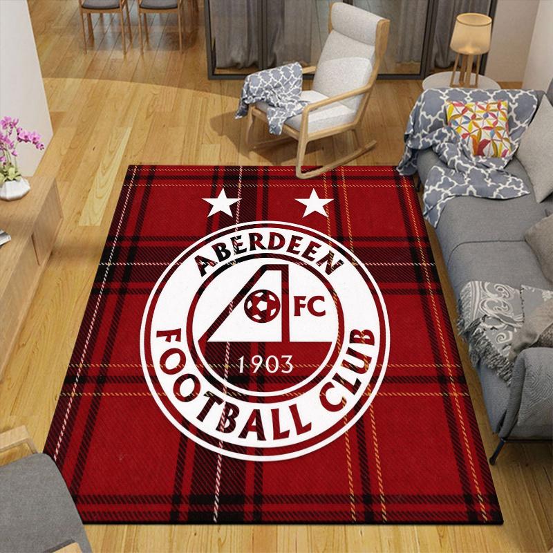 Aberdeen FC Home Sofa Decoration for Living Room & Bedroom, Non‑Slip Play Flannel Floor Mat for Game Room