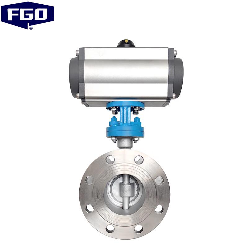 FGO 304 Stainless Steel Pneumatic Flange Butterfly Valve