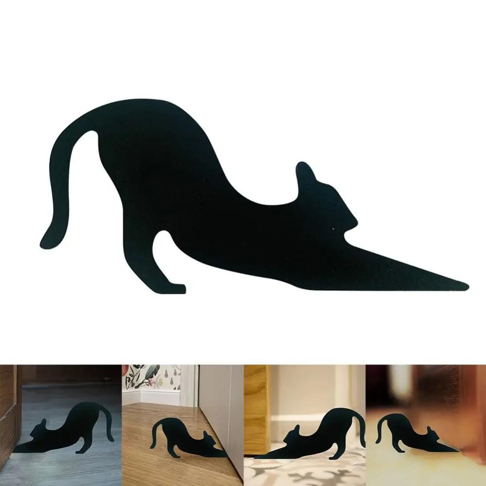 New Wooden Halloween Black Cat Door Stop Seam Door Bottom Door Stoppers Wedge Multifunctional Home Accessories Home Decor Home