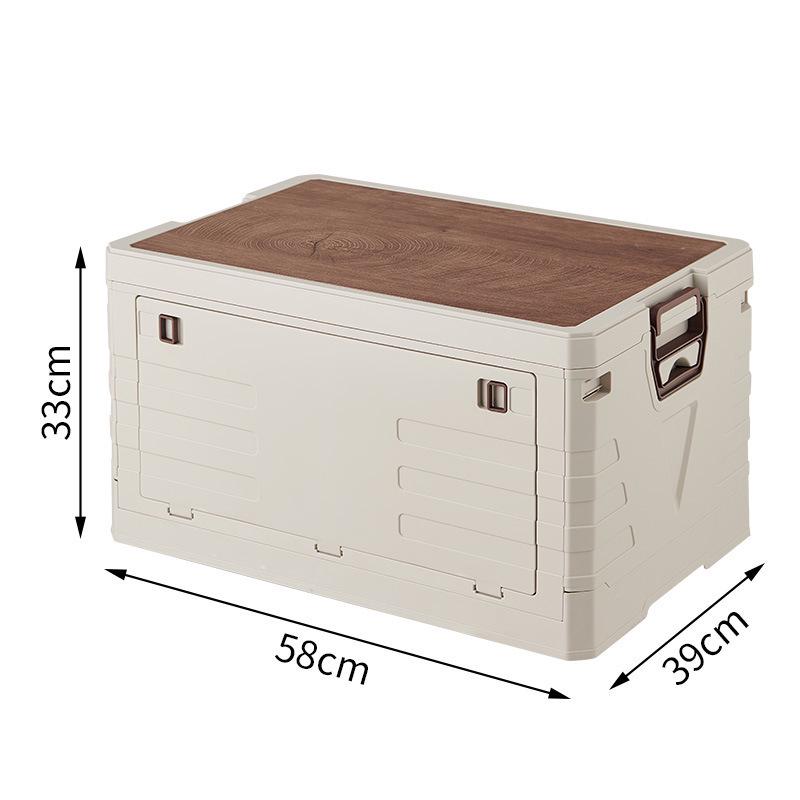 Baulone Pieghevole da Esterno con Coperchio in Legno per Campeggio e Picnic