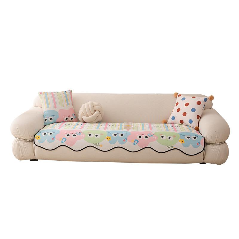Summer New Special-Shaped Cartoon Color Funny Sofa Cushion, Living Room Cold Silk Cool Non-Slip Sofa Seat Cushion, Mat Cushion