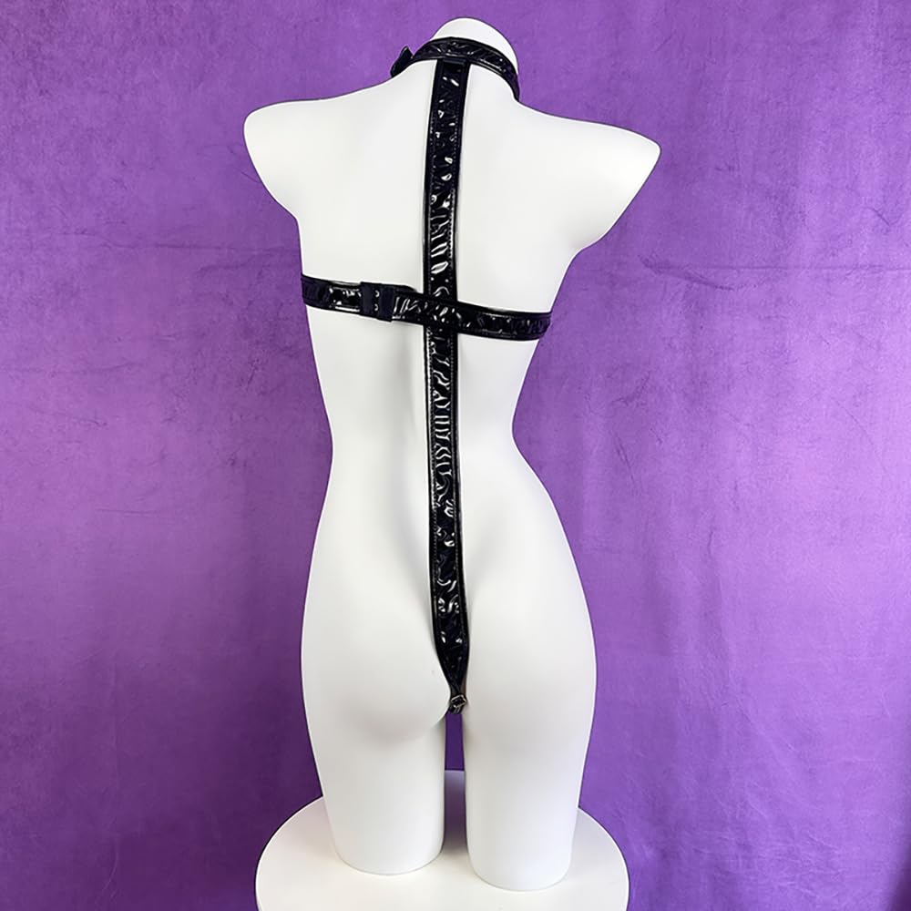 Sister Sexy Cosplay Nun School Swimsuit Erotic Extreme Erotic Costume PU Saint Priest Monk Uniform Cute Photoshoot Halloween One Size Black Veil Koros