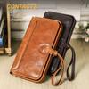 Vollnarbiges Lammleder Baumwolle Damen Tasche mit Handgelenkschlaufe Metallscharnier Modische Echte Leder Handtasche Geldbörse