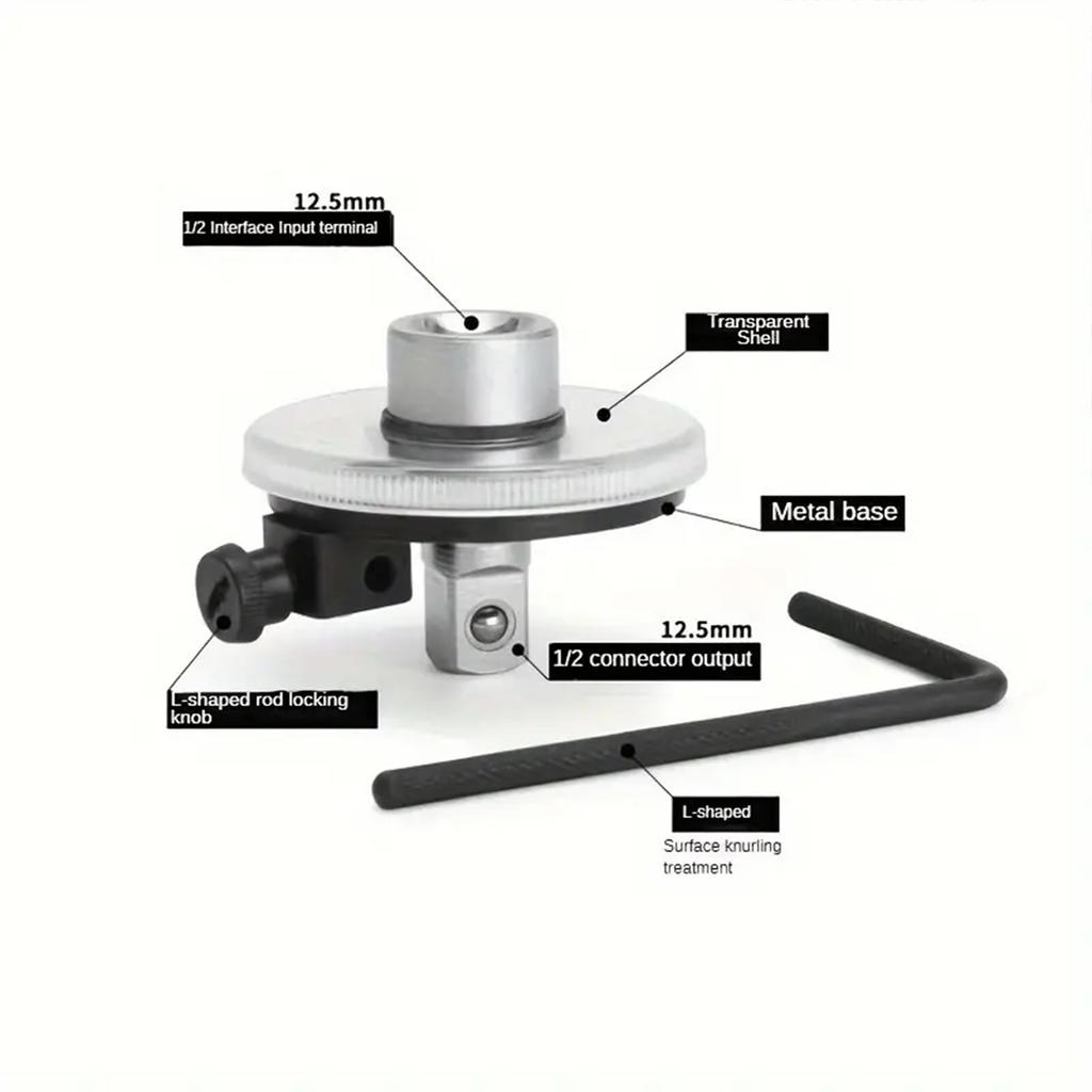 Drehmomentschlüssel Winkelmesser Werkzeuge 60 Grad 1/2 Zoll Verstellbarer Antrieb Drehmomentmesser Schlüssel-Set Torsionswinkelmesser