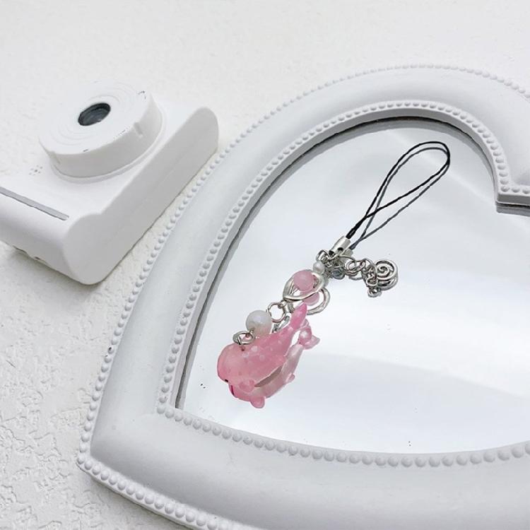 Small Fish Bead Pendant Phone Charm Hangings Rope Sweet Phone Chain Strap Bag Decoration Lanyard Keychain Accessory