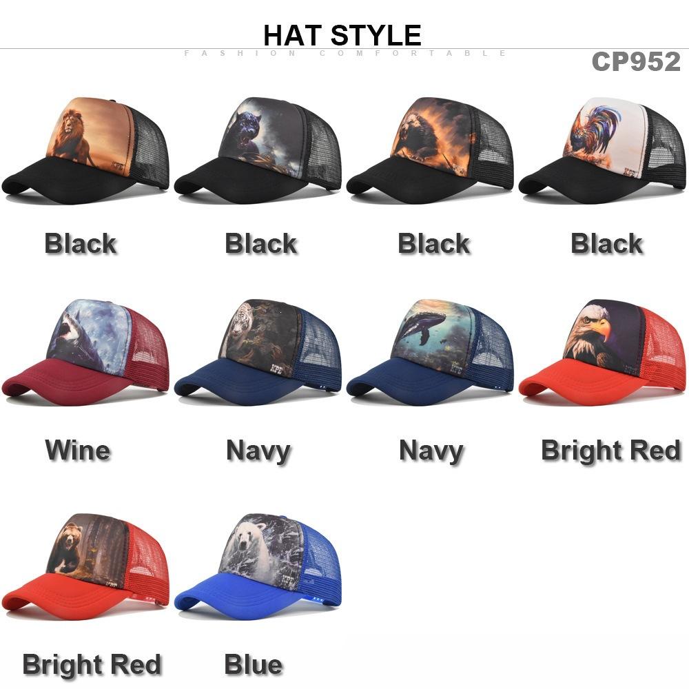 Animal baseball cap digital design personalized duckbill cap hat men's and women's breathable sun hat polyester