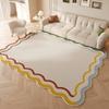 Modern Cream Irregular Living Room Rug High End Sofa Coffee Table Mat Unique Shape Bedroom Floor Carpet