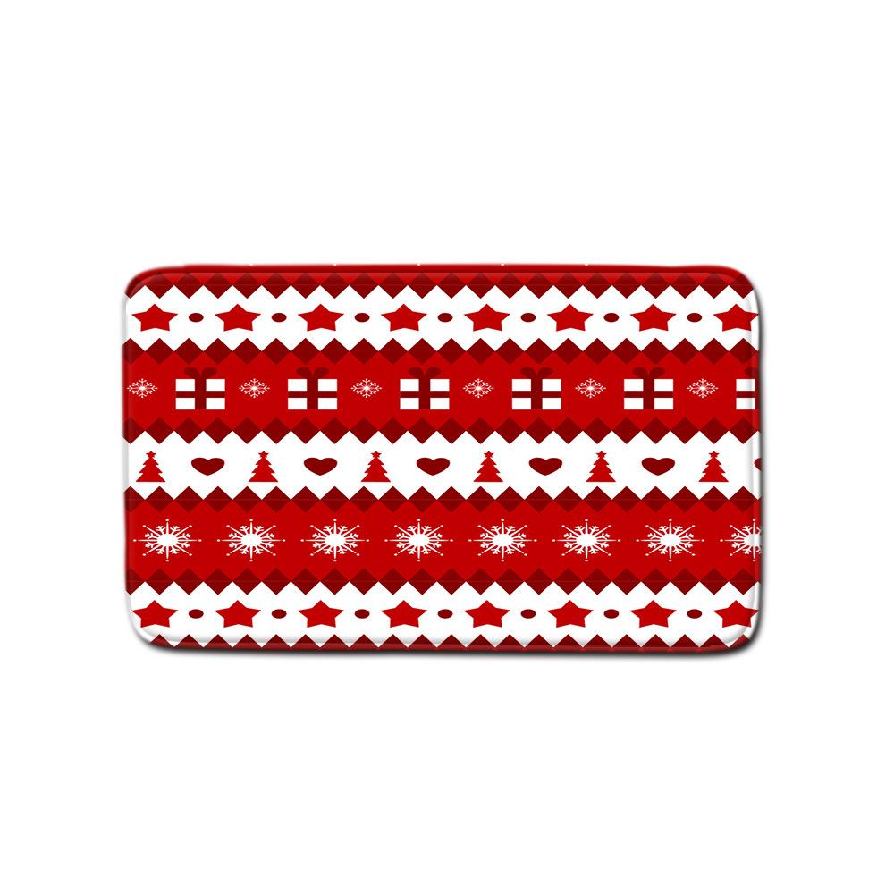 Christmas Shower Curtain Floor Mat Combination Four-Piece Set Bathroom Toilet Carpet Shower Room Mat Foot Mat
