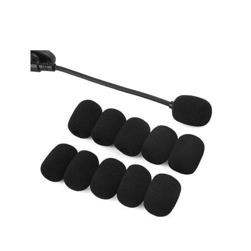 Replacement Microphone Sponges for Loudspeakers, Dustproof, Windproof, and Antibacterial, Black, Pack of 10 (30mm x 22mm, Inner Diameter 8mm)