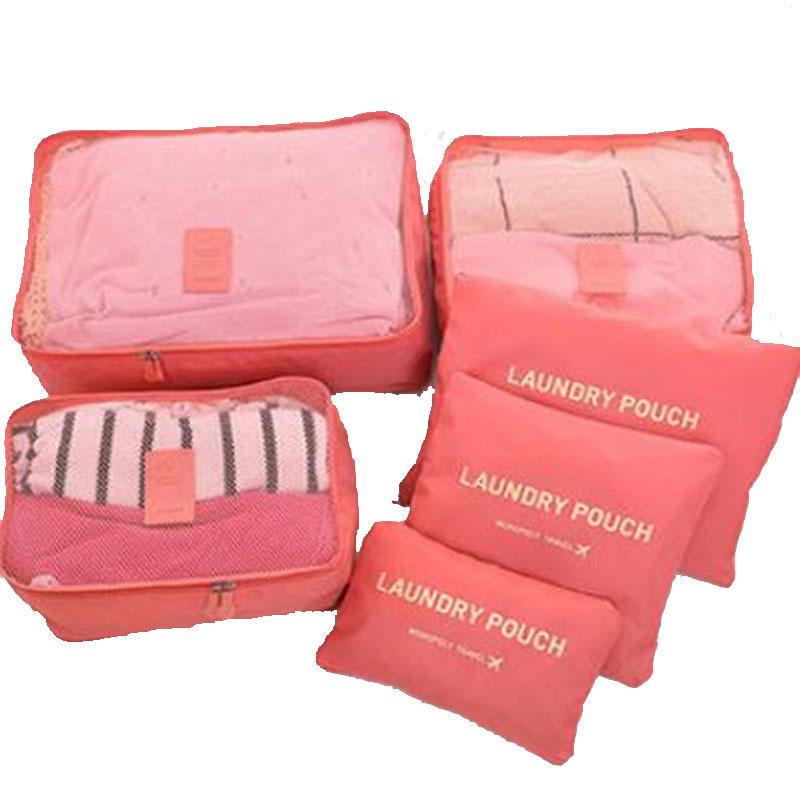 Spot Travel Six-Piece Set: Large Capacity Clothes Storage & Portable Toiletry Cosmetic Bags
