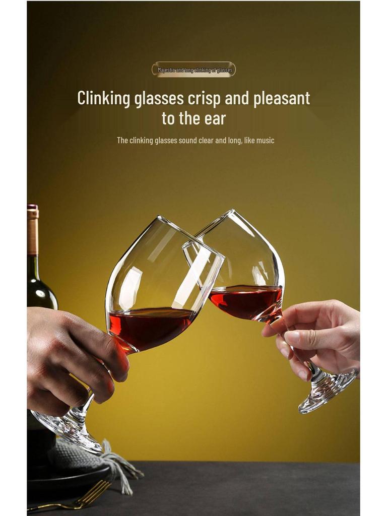 Set of 6 Tall Stem Red Wine Glasses - Elegant Light Luxury for Home Use, Champagne and Brandy Glasses, Creative Design