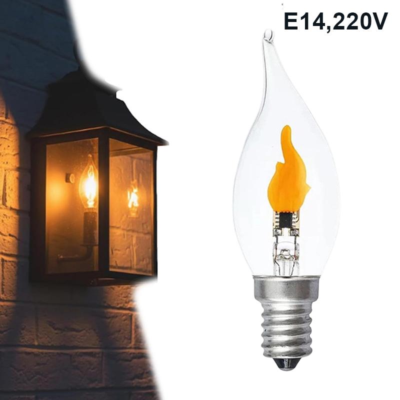 Flickering Flame Light Bulbs E12/E14/E27 LED Flickering Flame Decoration Light Bulbs More Realistic Fire Effect Candelabra Base