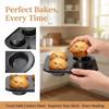 2 Stück Leicht zu reinigen 4/6 Tassen Pfannkuchenform aus Karbonstahl Antihaft-Muffin-Backform Runde Verdickte Kuchenform Dessertzubereitung