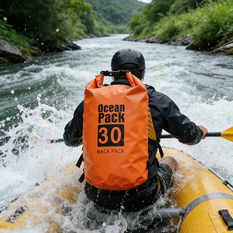 Borsa da Esterno Impermeabile di Grande Capacità con Custodia per Telefono - Ideale per Trekking, Rafting, Nuoto - Zaino Convertibile a Spalla Singola/Doppia