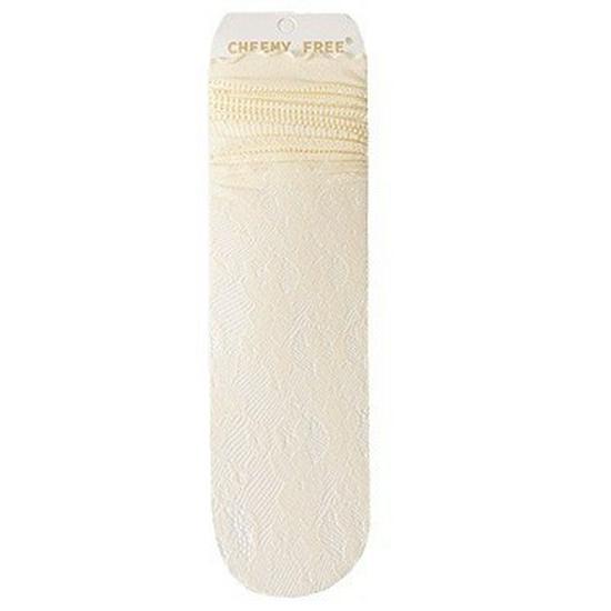 Meias de Renda Branca Verão Borda Cogumelo Meias Médias de Malha Respirável Femininas