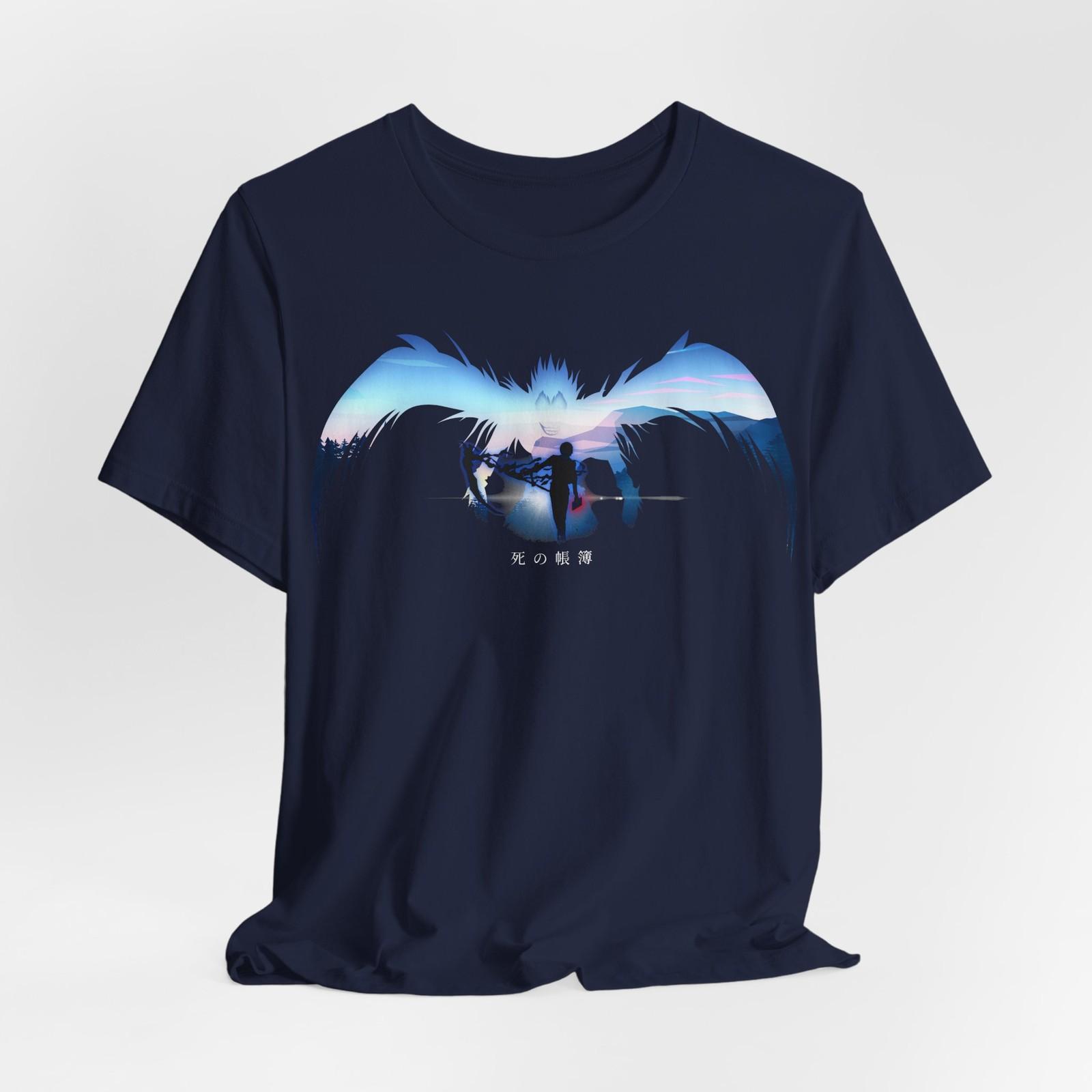 Light Death Note Silhouette T-Shirt Mens Womens Tees Top Tee Tops, Unisex Graphic Anime T-Shirt Mens Womens Tees Top, Short Sleeve Top, S