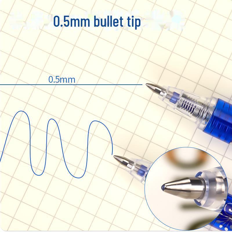 Erasable Gel Pen Set with Push Mechanism & Blue Ink, Includes Rubber Eraser - 0.5mm, Perfect for Students