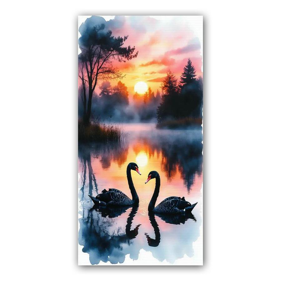 Lotus Leaf Carp Large Size Diamond Painting Swan Lake Diy Full Square Round Drill Rhinestone Embroidery Animal Wolf Mosaic Cross Stitch Kits