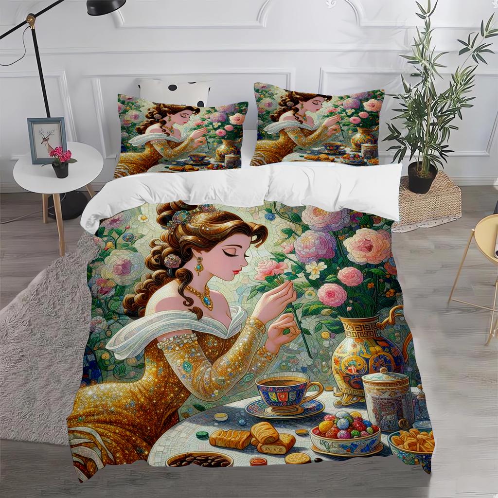 Princess Duvet Cover Set Pretty Girls King Paris Themed Bedding Set Polyester Cityscape Romantic Pink