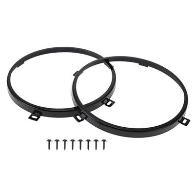REPAIROCK Compatible with Jeep Wrangler JK 2007-2017, 1 Pair of 7-inch Round Headlight Metal Rings (Left and Right)