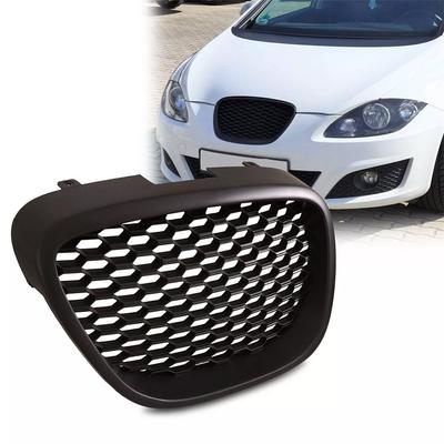 Mesh Badgeless Sport Racing Grill Black Front Honeycomb Grill Compatible with Seat Leon MK2 1P 2006-2009
