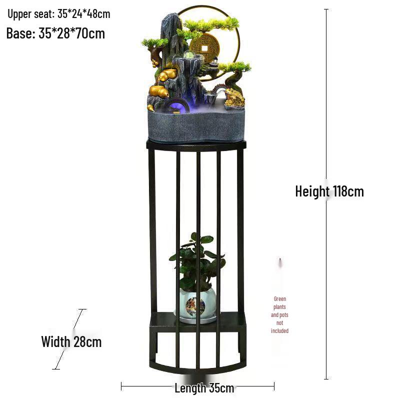 Feng Shui Wheel Fountain for Attracting Wealth: Rockery Water Feature for Office, Living Room, or Entryway - Perfect Housewarming Gift