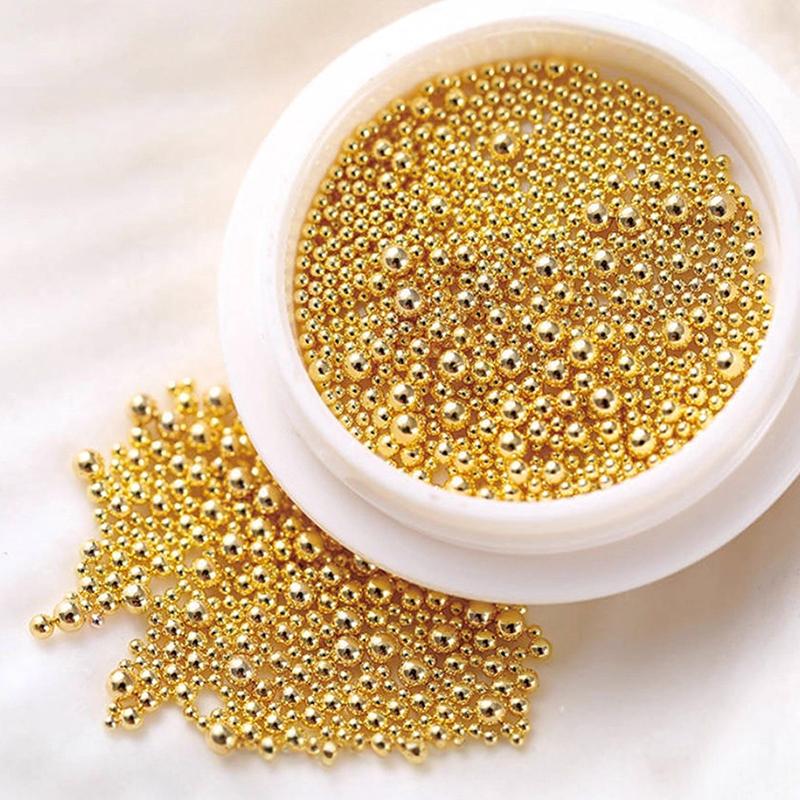 1 Box Mixed Sizes Mini Steel Ball Metal Micro Caviars Alloy Nail Art Jewelry Manicure Accessories Diy Ornaments