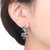 925 Silver Purple Iris Flower Drop Earrings Women Earrings Charm Trendy Party Jewelry Wedding Anniversary Gifts