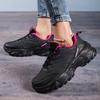 Sneakers Women Shoes Breathable Casual Flat Lace Up Black Chunky Sneakers Non-slip Walking Platform Shoes