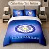 Custom Bedding Set Leeds United Pattern, Print Name Text 1 Duvet Cover Plus 2 Pillowcases Home Textile