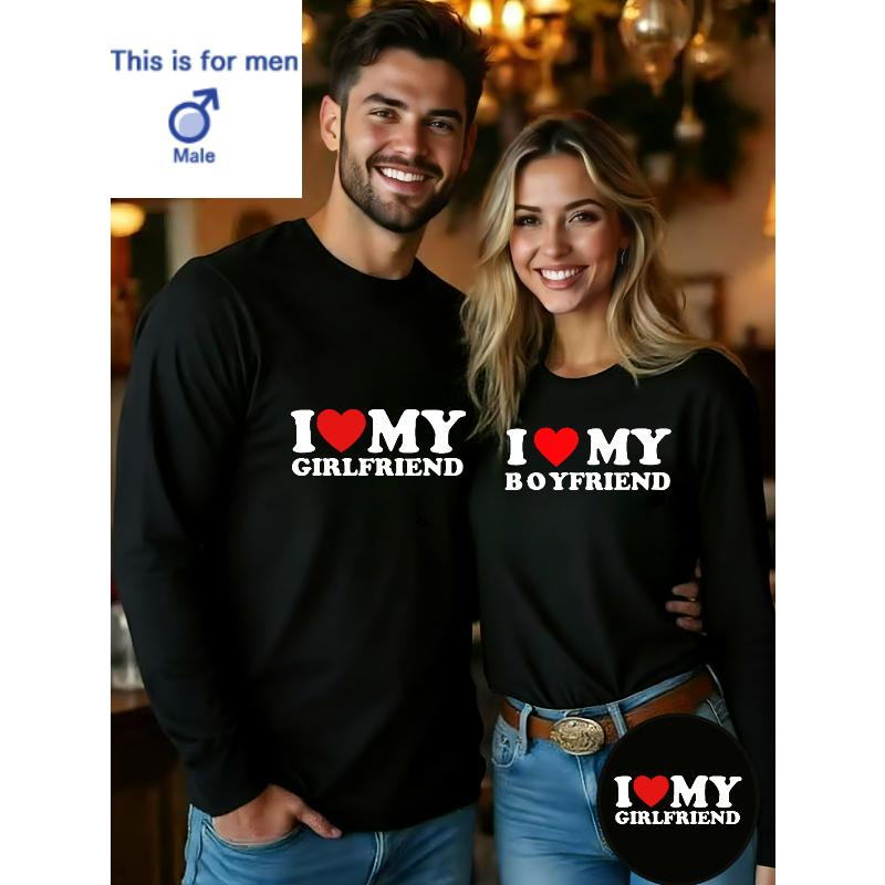 1PCS Valentine s Day Cozy Long Sleeve Top Couple Gift Idea Daily Commute Top S