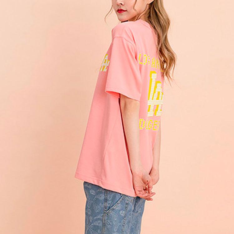 New MLB Los Angeles Dodgers T Shirts Unisex Pink 31TSN5131-07P