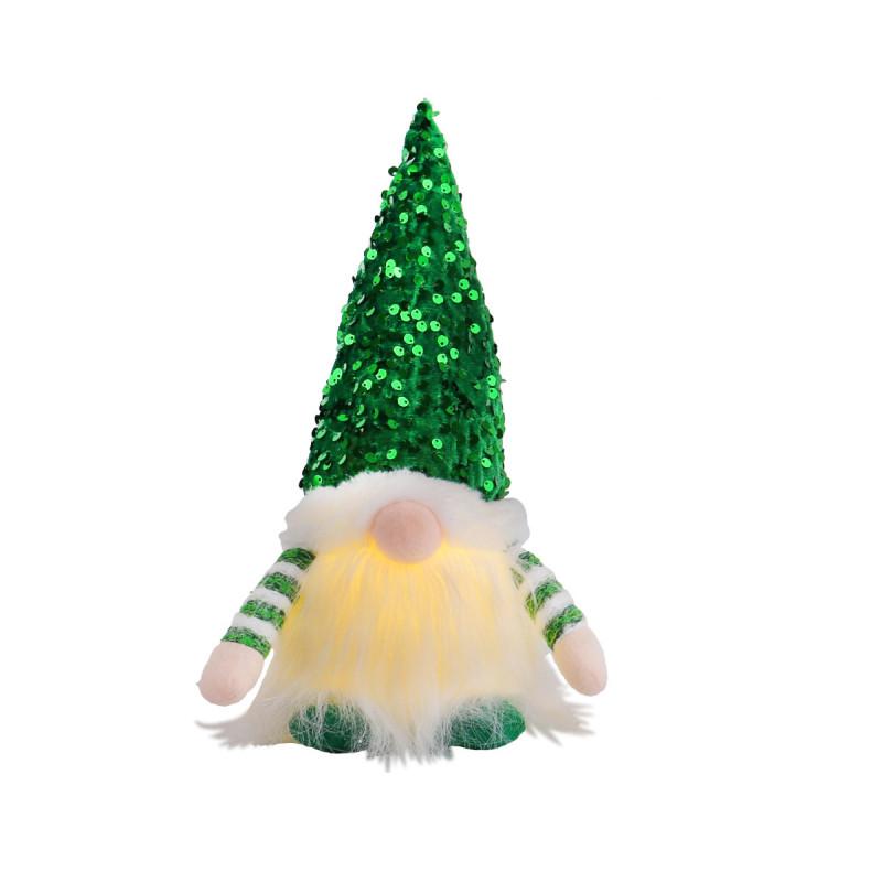 Glowing Gnome Christmas Xmas Light Up Doll Sequin Faceless Dwarf Led Decor