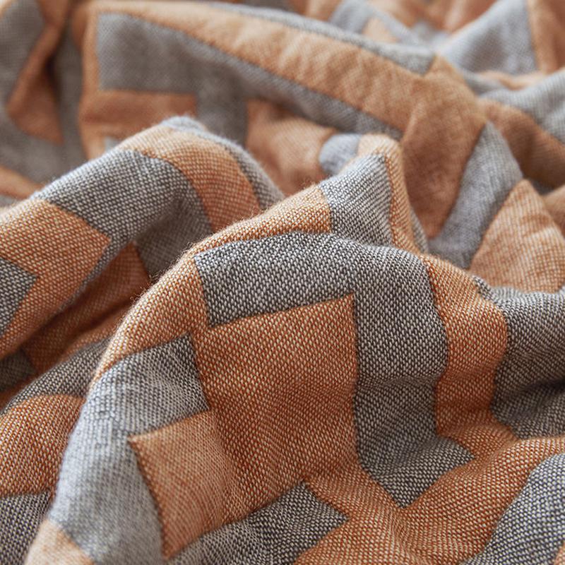 WOSTAR Summer 6 Layer Pure Cotton Muslin Towel Quilt Thin Throw Blanket Cool Bedspread Air-conditioning Cozy Comforter 150x200cm