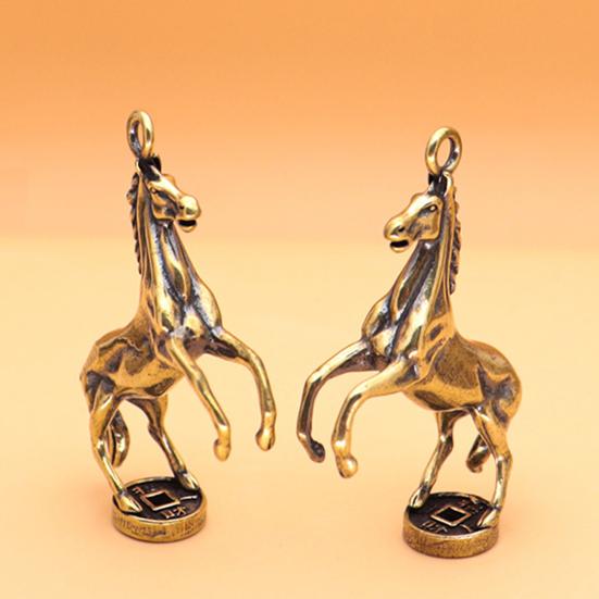 Keychain Brass Horse Design Decorative Keychain The Year of Horse Key Holder Bags Cars Wallets Accessories