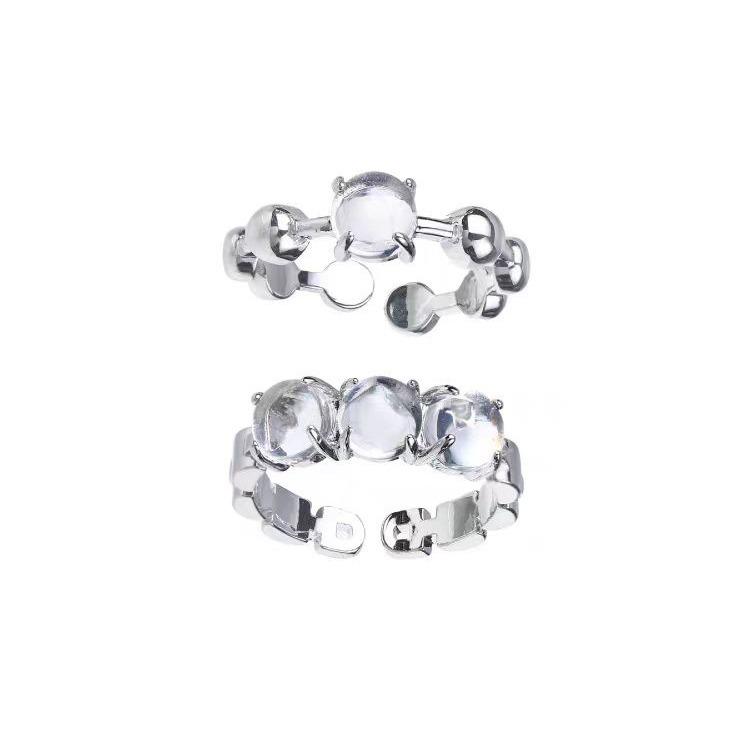 Adjustable Retro Moonstone Ring: Irregular Design, Sweet Cool Style, Popular Internet Celebrity Index Finger Accessory