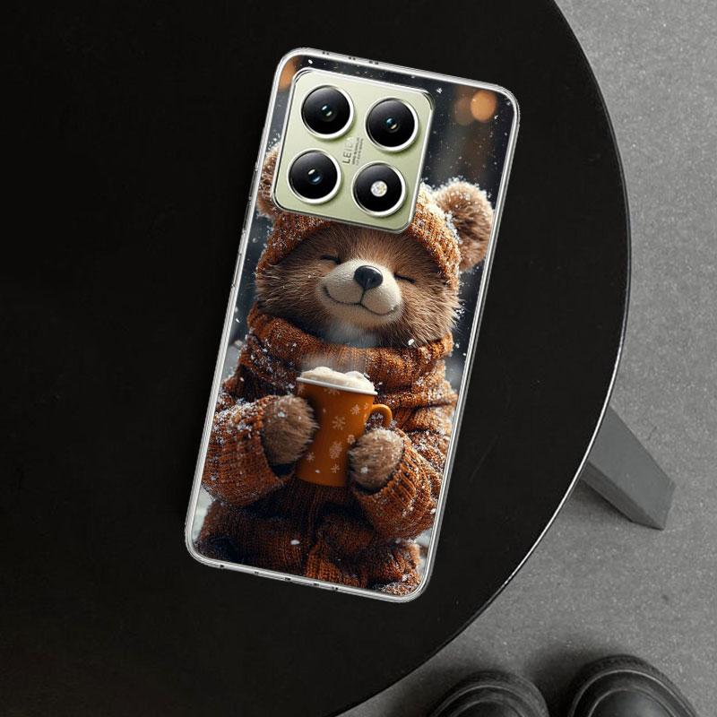 Animal Brown Cute Bear Phone Case Cover for Xiaomi Redmi Note 15 14 13 12 11 Pro Plus 14S 12S 11S 11T 11E 10S 10 Customized Fund