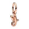 Brand New Plated Rose Gold Letter A-z 26 Alphabet Bead Component Zircon Letter Charm Bead Component Compatible With Authentic Original Bracelet High