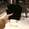 Thick Warm Outdoor Gloves Plush Cold-proof Gloves New Knitted Gloves  Christmas Gifts