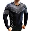 Men's Sportswear Gym T-Shirts Long Sleeve High Elasticity Quick Dry Running Shirts Round Neck Outdoor Sports Top