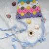 Crochet Rainbow Hat Cotton Knitted Fashionable Hat Handmade Breathable Hat for Fashion Enthusiasts