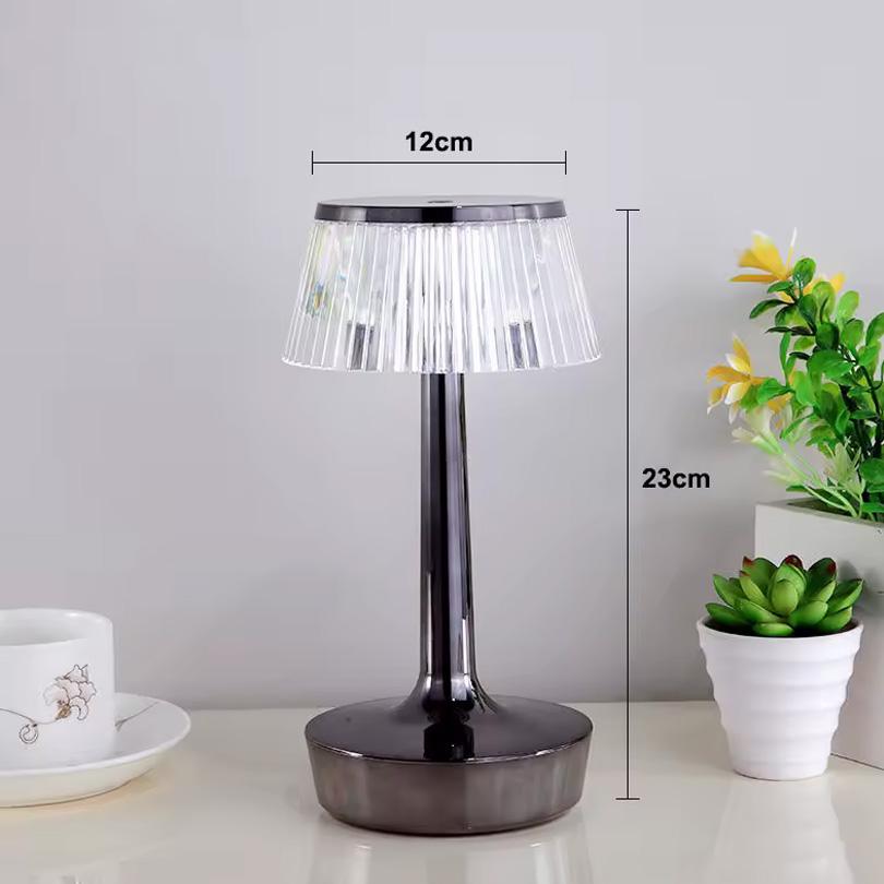 

LED Table Lamp Rechargeable Reading Lamp Metal Touch Night Light 3 Colors Atmospher Bedside Lamp Hotel Bar Decoration чорний